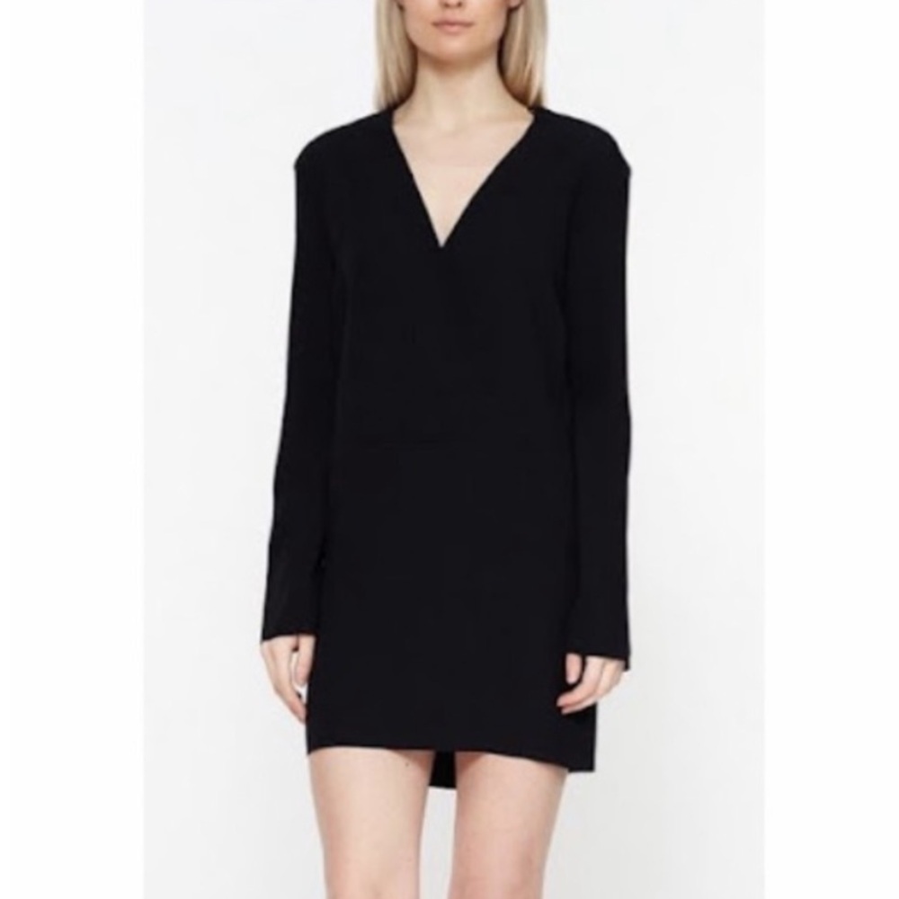 IRO Norah Dress Long Sleeves Black V Neck  Dress  Size 42